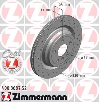 Диск тормозной задний, 330mm GLE (W166, C292) AMG 11- ZIMMERMANN 400368752