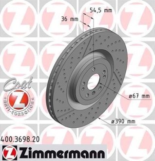 Тормозной диск ZIMMERMANN 400369820