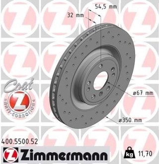 Гальмівний диск ZIMMERMANN 400550052