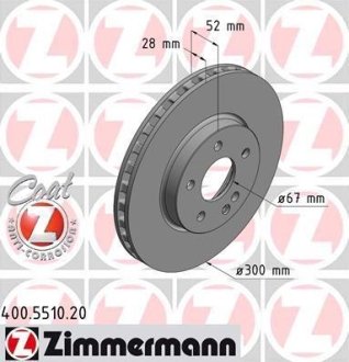 Диск тормозной ZIMMERMANN 400551020