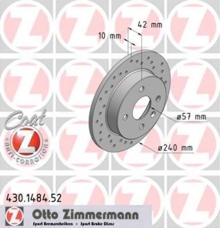 Гальмівний диск ZIMMERMANN 430148452