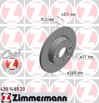 Гальмівний диск ZIMMERMANN 430148920