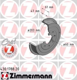 Гальмівний барабан ZIMMERMANN 430178820