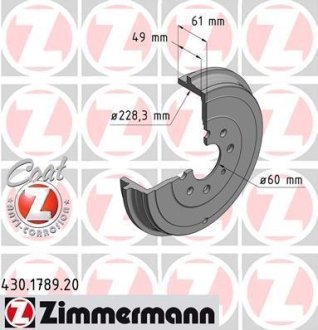 Тормозной барабан ZIMMERMANN 430178920