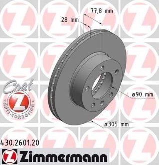 Тормозной диск ZIMMERMANN 430260120