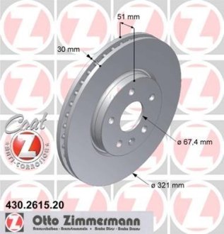 Диск гальмівний ZIMMERMANN 430261520