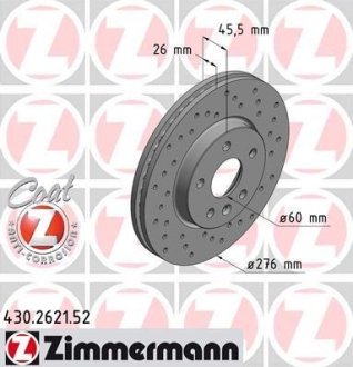 Тормозной диск ZIMMERMANN 430262152