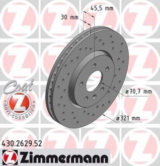 Тормозной диск ZIMMERMANN 430262952