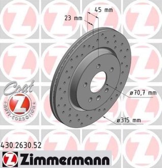 Тормозной диск ZIMMERMANN 430263052