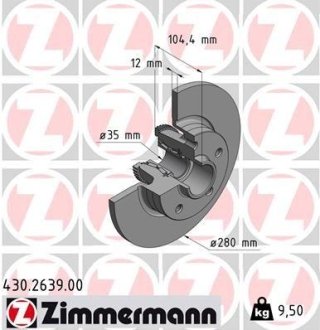 Диск гальмівний ZIMMERMANN 430263900