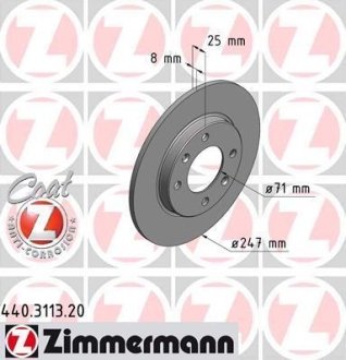 Гальмівний диск ZIMMERMANN 440311320