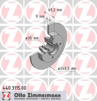 Гальмівний диск ZIMMERMANN 440311500