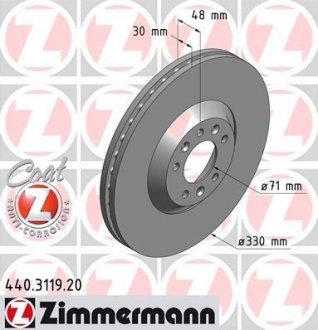 Тормозной диск ZIMMERMANN 440311920