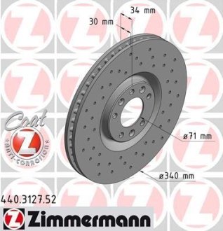 Тормозной диск ZIMMERMANN 440312752