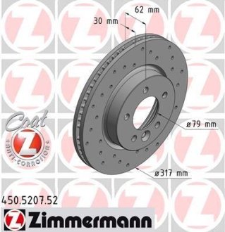 Тормозной диск ZIMMERMANN 450520752