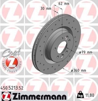 Гальмівний диск ZIMMERMANN 450521352