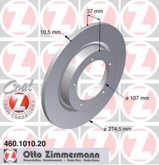 Тормозной диск ZIMMERMANN 460.1010.20