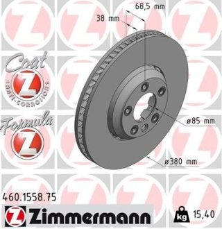 Диск гальмівний PORSCHE CAYENNE 03-10 PP ZIMMERMANN 460155875