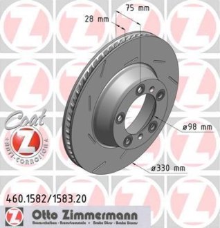 Диск гальмівний Coat Z лівий ZIMMERMANN 460158220