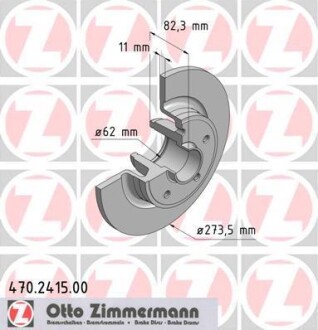 Фото гальмівний диск ZIMMERMANN 470241500 Гальмівний диск ZIMMERMANN 470241500