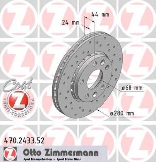 Диск тормозной ZIMMERMANN 470243352