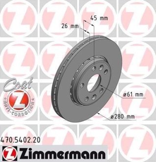 Диск гальмівний ZIMMERMANN 470540220