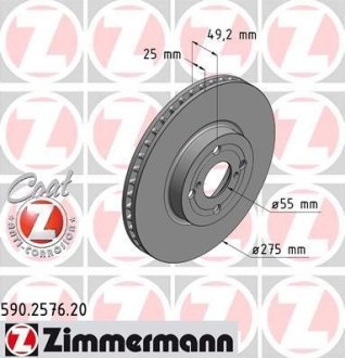 Гальмівний диск ZIMMERMANN 590257620