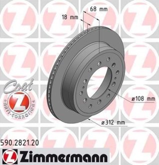 Диск тормозной ZIMMERMANN 590282120 (фото 1)