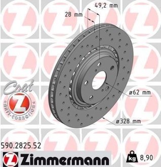 Диск тормоз Пер ZIMMERMANN 590282552