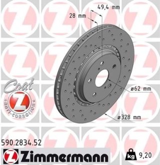 Диск гальмівний ZIMMERMANN 590283452