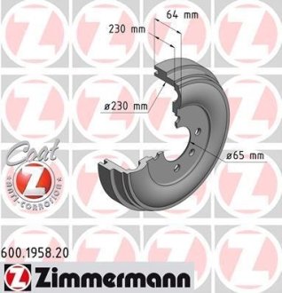 Тормозной барабан ZIMMERMANN 600195820