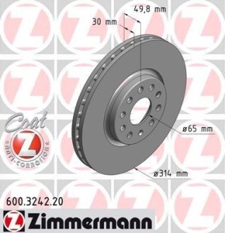 Гальмiвнi диски ZIMMERMANN 600324220