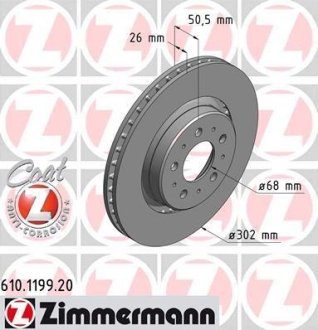 Гальмівний диск ZIMMERMANN 610119920