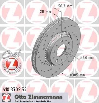 Гальмівний диск ZIMMERMANN 610370252