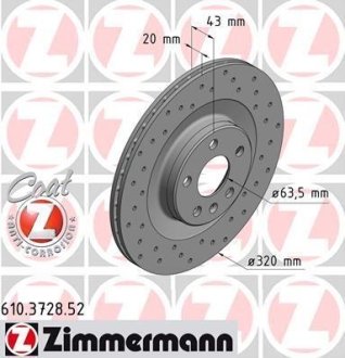 Диск гальмівний ZIMMERMANN 610372852