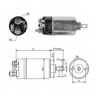 Втягуюче реле стартера ZM ZM524